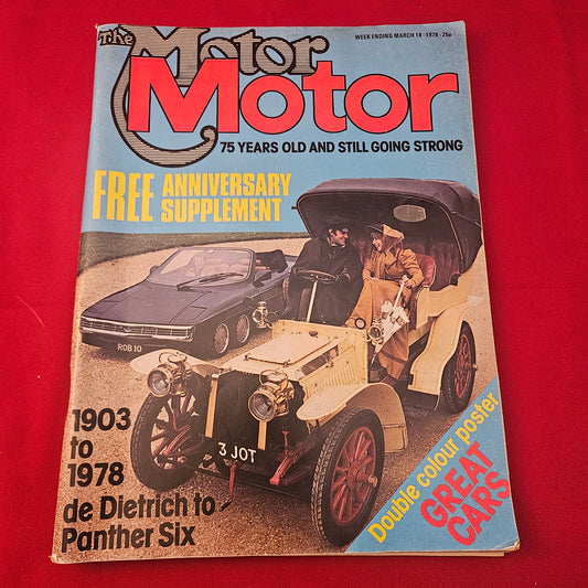 Motor Magazine March 18 1978 (1264) 75th Anniversary Issue Panther Six Jaguar