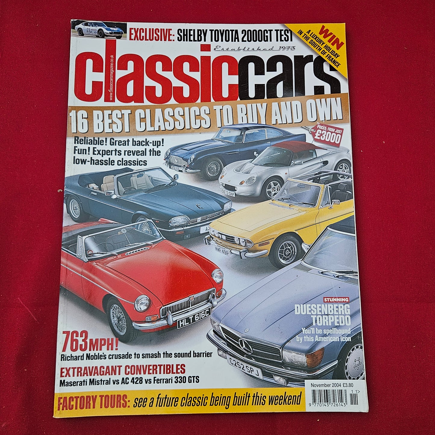 Classic Cars Magazine November 2004 (1285) 16 Best Classics Shelby Toyota MGB