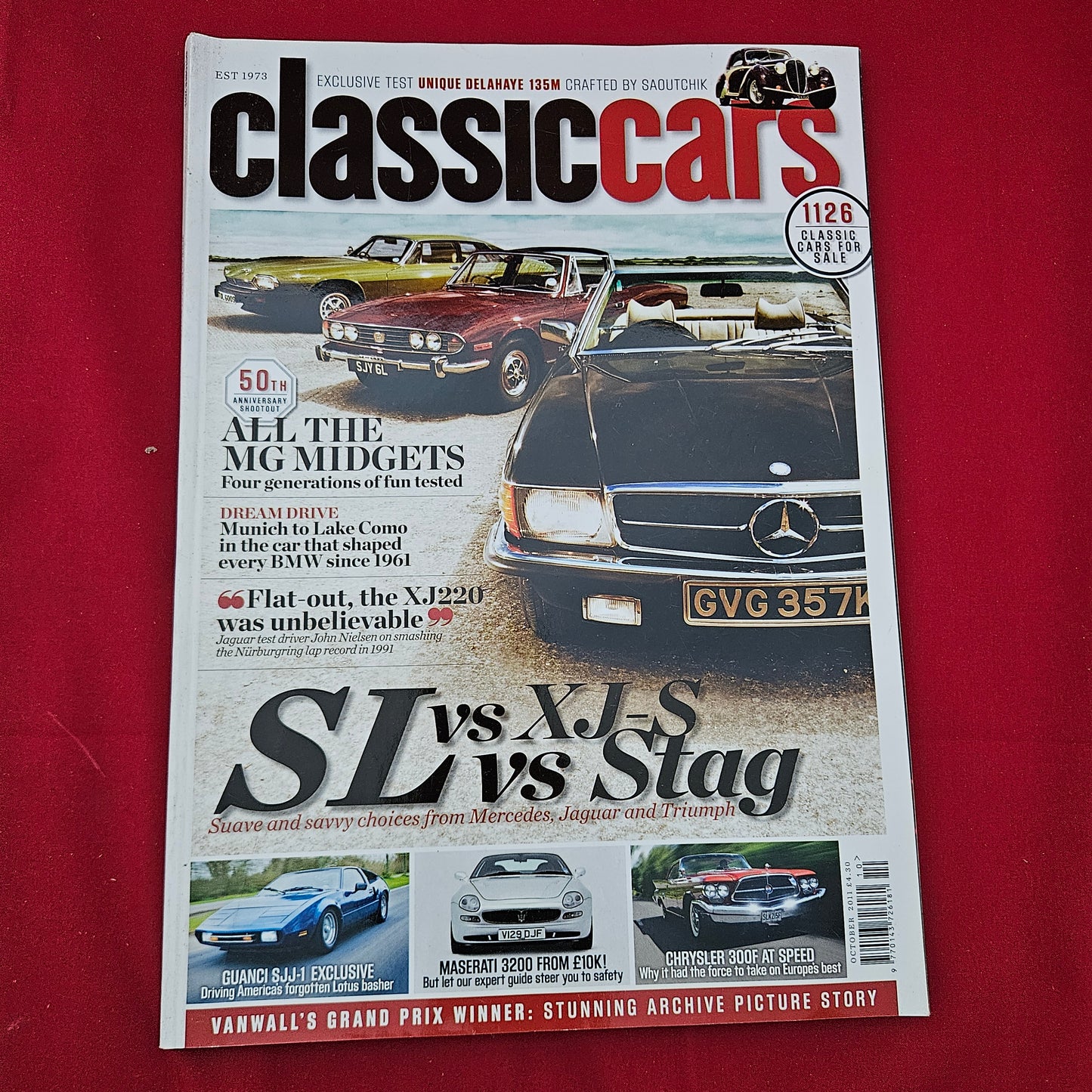 Classic Cars Magazine October 2011 (1285) Mercedes SL Jaguar XJ-S Triumph Stag