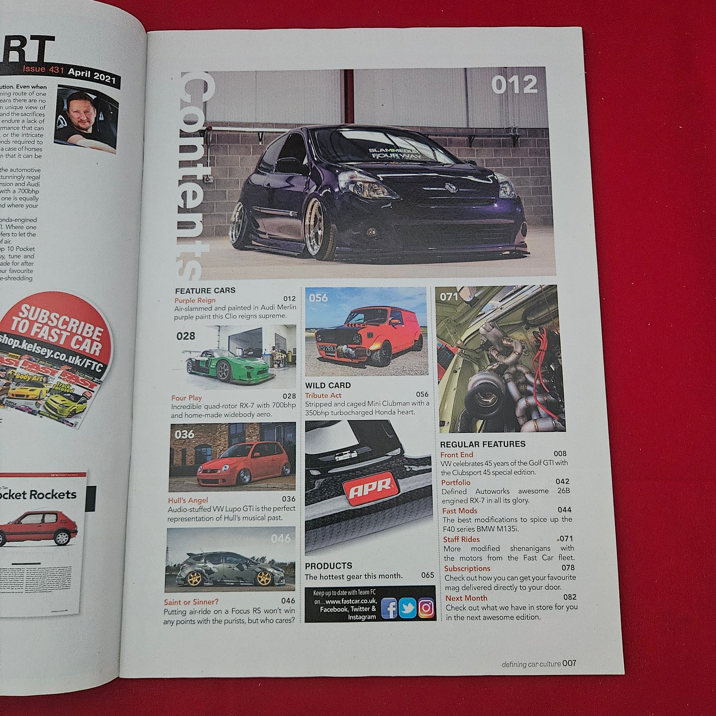 Fast Car Magazine April 2021 #431 (1294) Mk3 Clio Quad Rotor RX-7 Mini Clubman