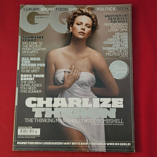 GQ British Magazine July 2008 #229 (1295) Charlize Theron David Bailey Angola