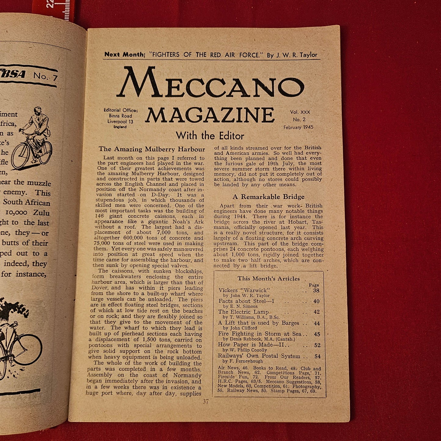 Vintage MECCANO Magazine February 1945 (004) Vol 30 No 2 Vickers Warwick WWII