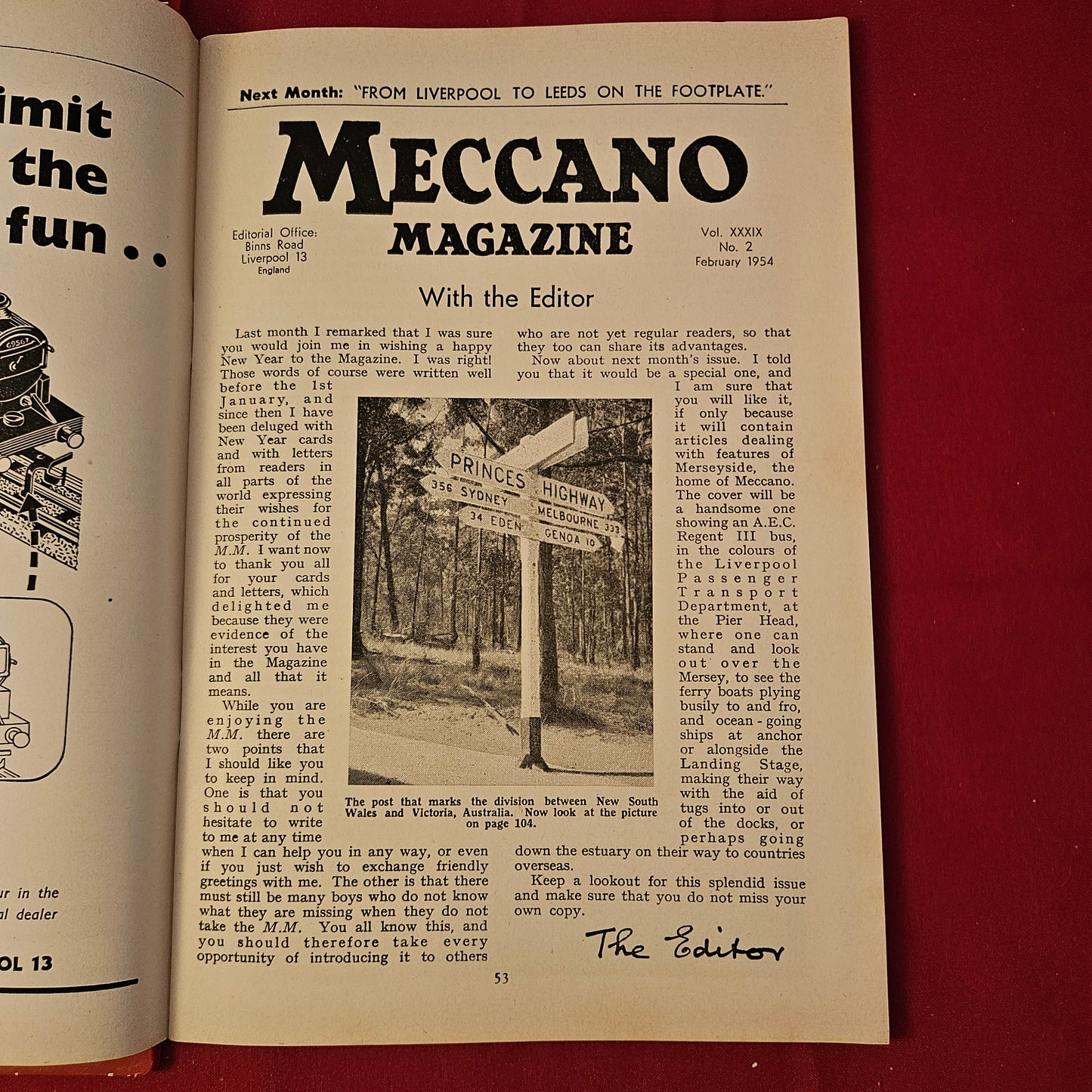 Vintage MECCANO Magazine February 1954 (004) Vol 39 No 2 Night Sortie West Malling