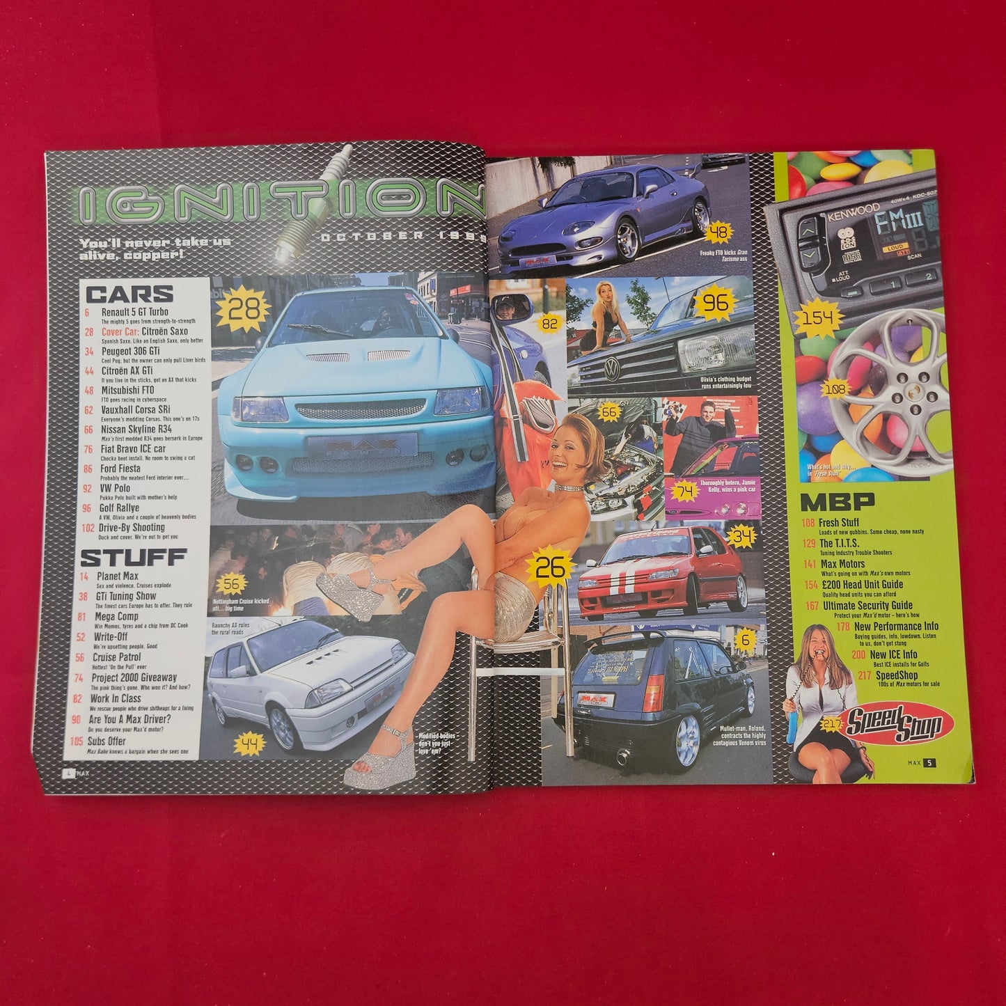 MAX POWER Magazine October 1999 (1304) Sax Maniac Citroen Saxo Nissan Skyline R34