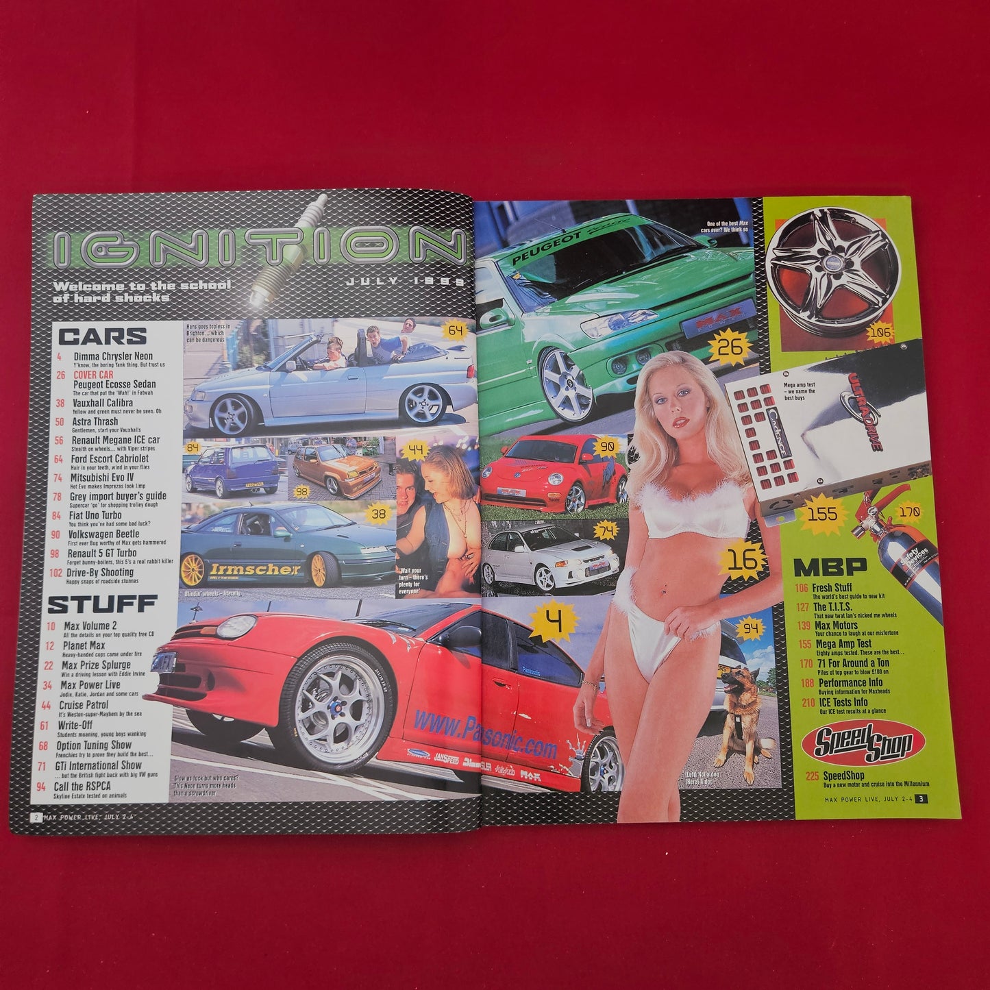 MAX POWER Magazine July 1999 (1305) Sedan Insane Peugeot Ecosse Katie