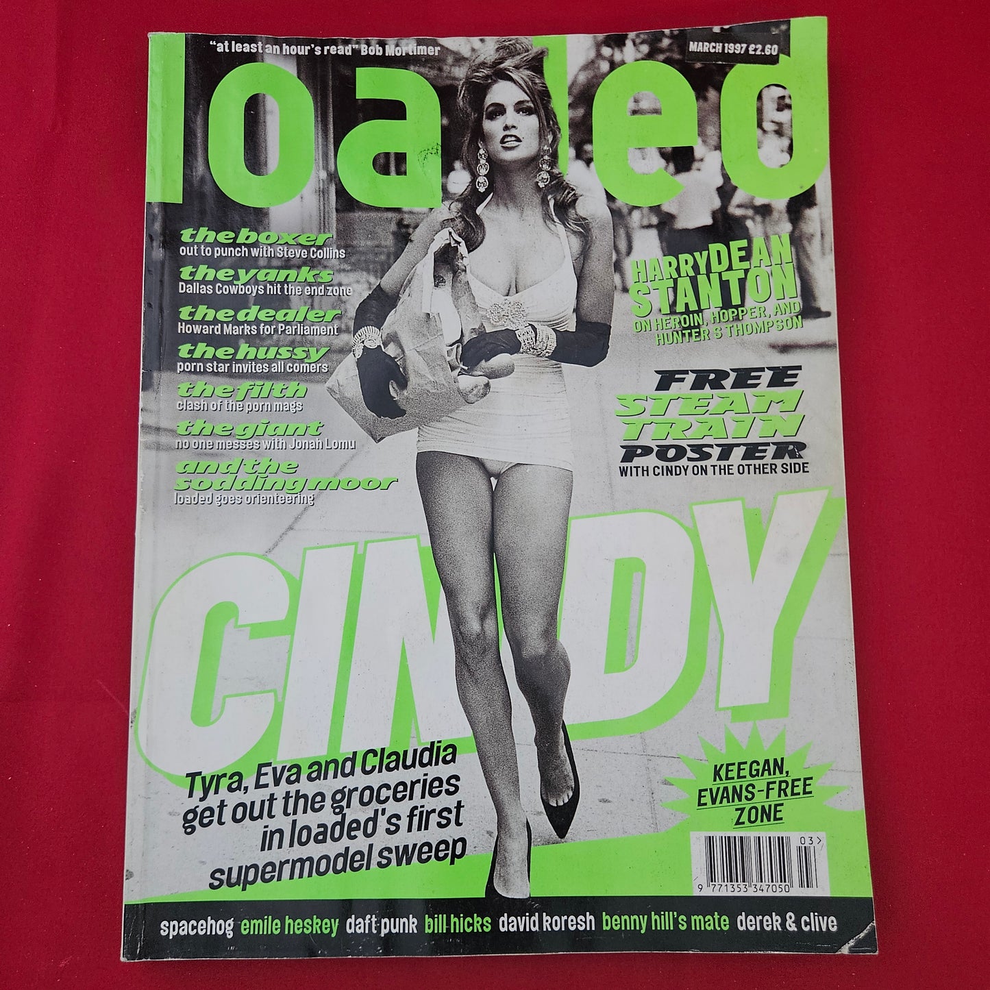 LOADED Magazine March 1997 (1308) POSTER Cindy Crawford Tyra Banks Supermodels 90s