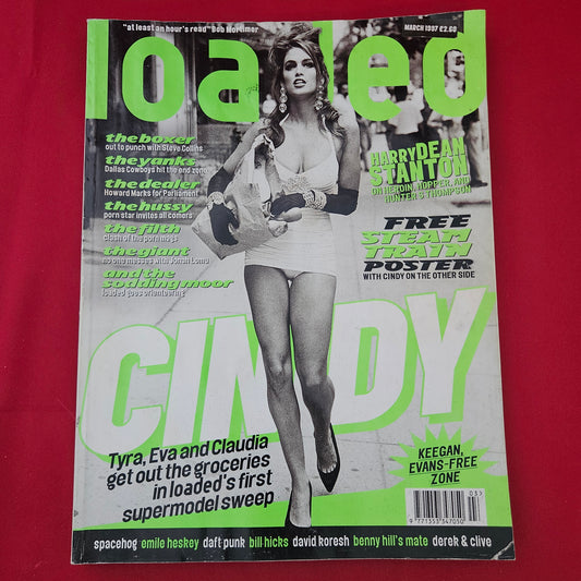 LOADED Magazine March 1997 (1308) POSTER Cindy Crawford Tyra Banks Supermodels 90s