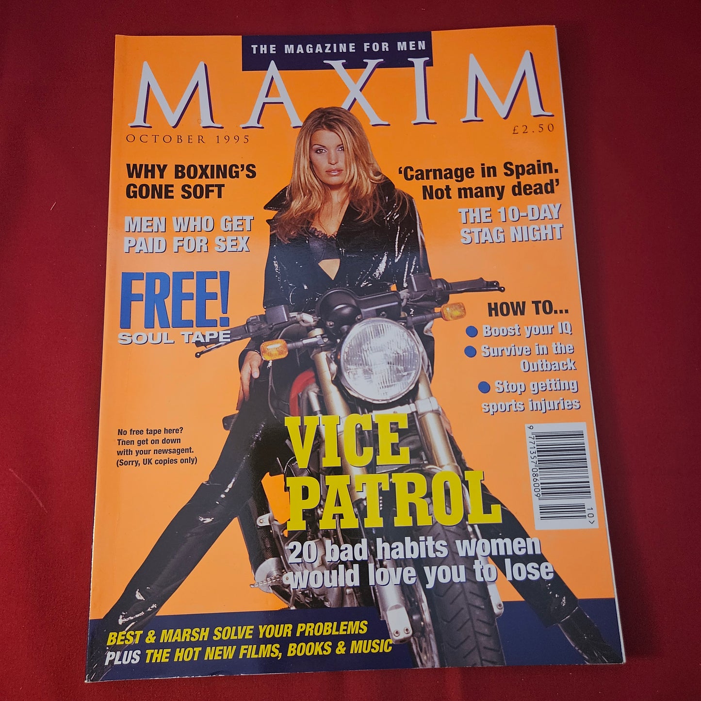 MAXIM Magazine October 1995 Issue 6 (1318) Sophie Marceau Biker Leather Harley