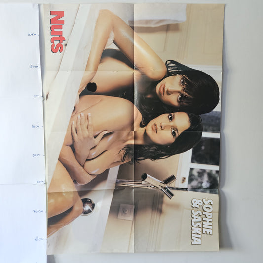 Nuts Magazine Fold-Out Poster (007) Sophie Howard & Saskia / Hot Body Kit Novelty