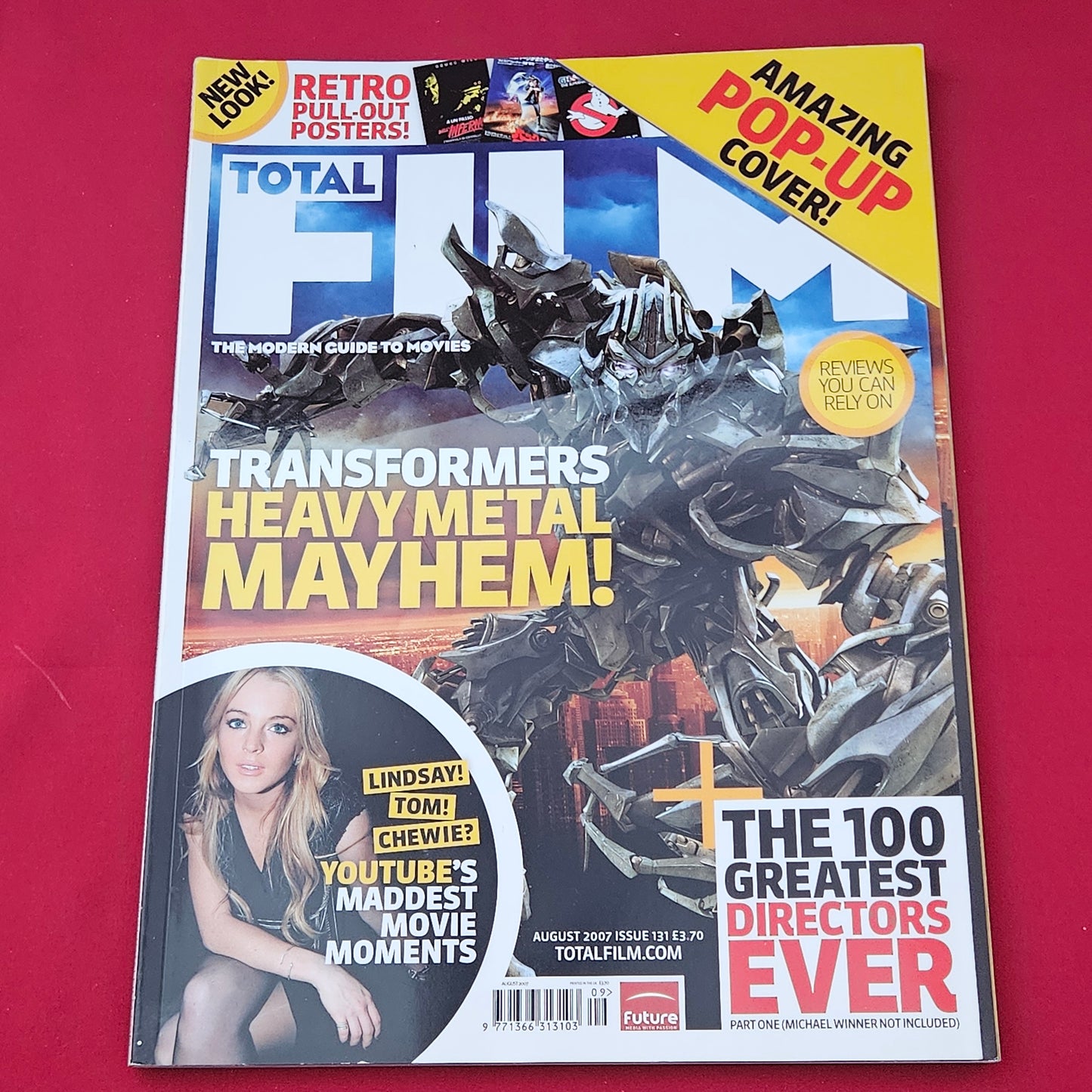 Total Film Magazine August 2007 Issue 131 (1319) TRANSFORMERS Pop-Up Cover Posters