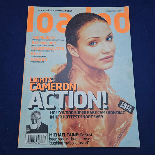 Loaded Magazine  February 1999  (1327) Cameron Diaz POSTER Michael Caine Slater