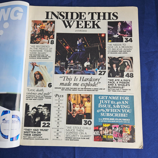 NME Magazine 27 August 2011 (1339) Muse The Strokes Florence + The Machine Pulp MCR