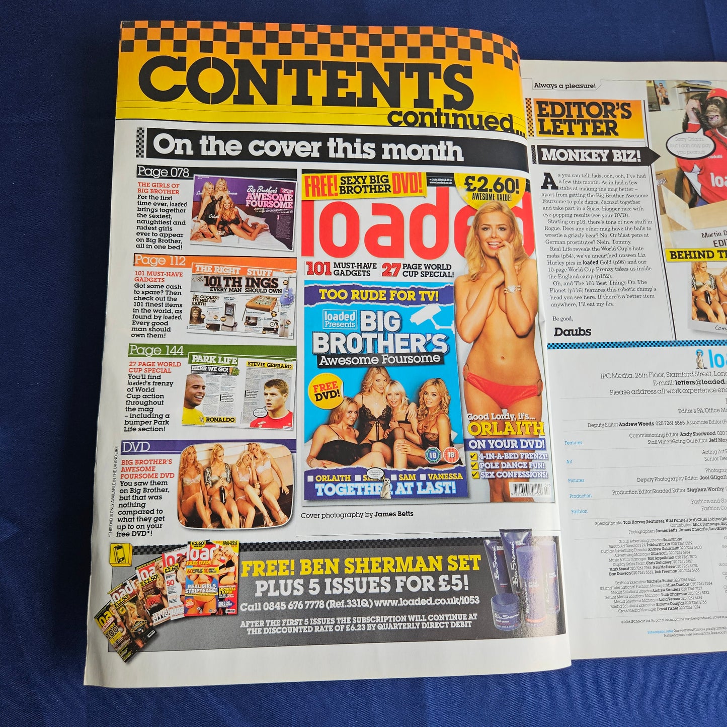 Loaded Magazine July 2006 (1340) Big Brother Orlaith Sophie Howard Liz Hurley