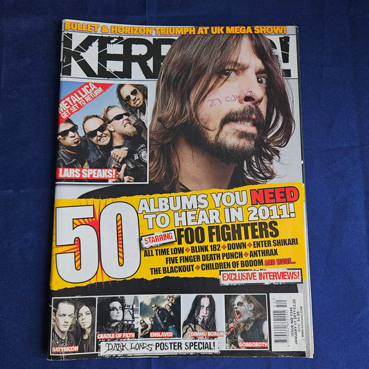 Kerrang Magazine January 1 2011 #1344 (1341) Foo Fighters Metallica Cradle Of Filth