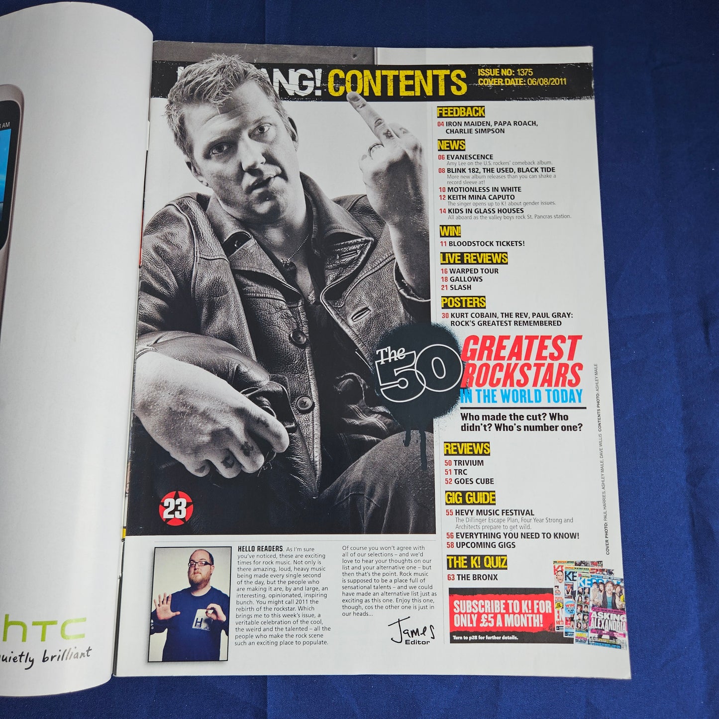 Kerrang Magazine August 6 2011 #1375 (1341) Paramore The Rev Slipknot Amy Lee