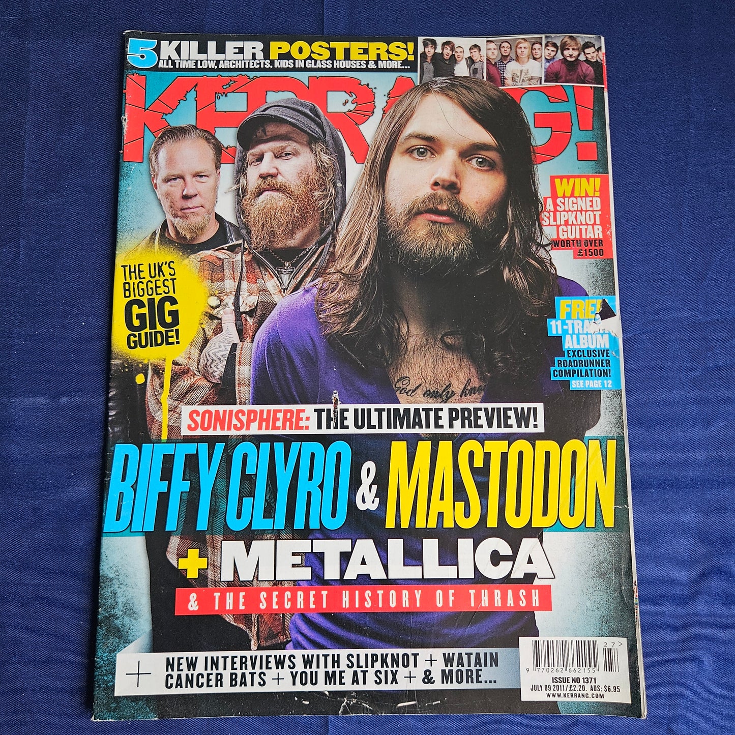 Kerrang Magazine July 9 2011 #1371 (1341) Metallica Biffy Clyro Mastodon Slipknot