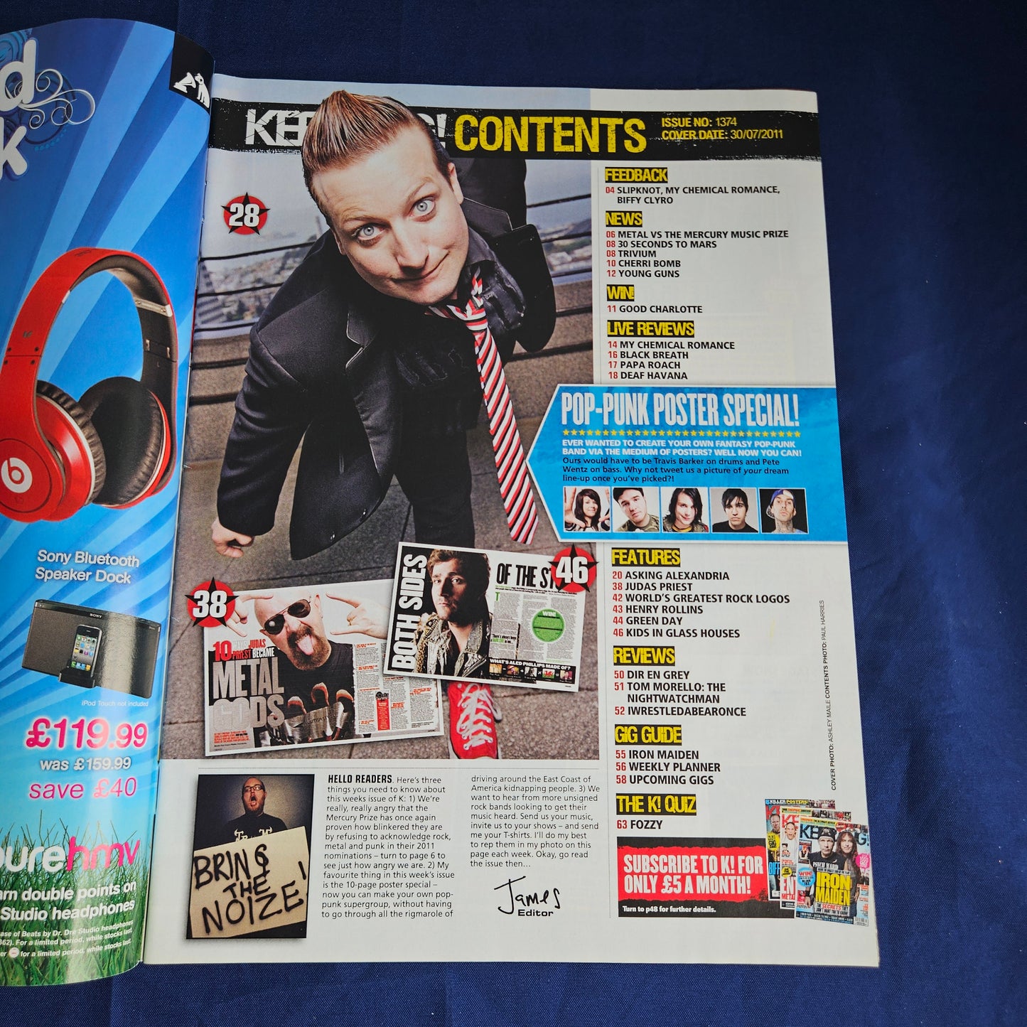 Kerrang Magazine July 30 2011 #1374 (1341) Asking Alexandria Green Day MCR