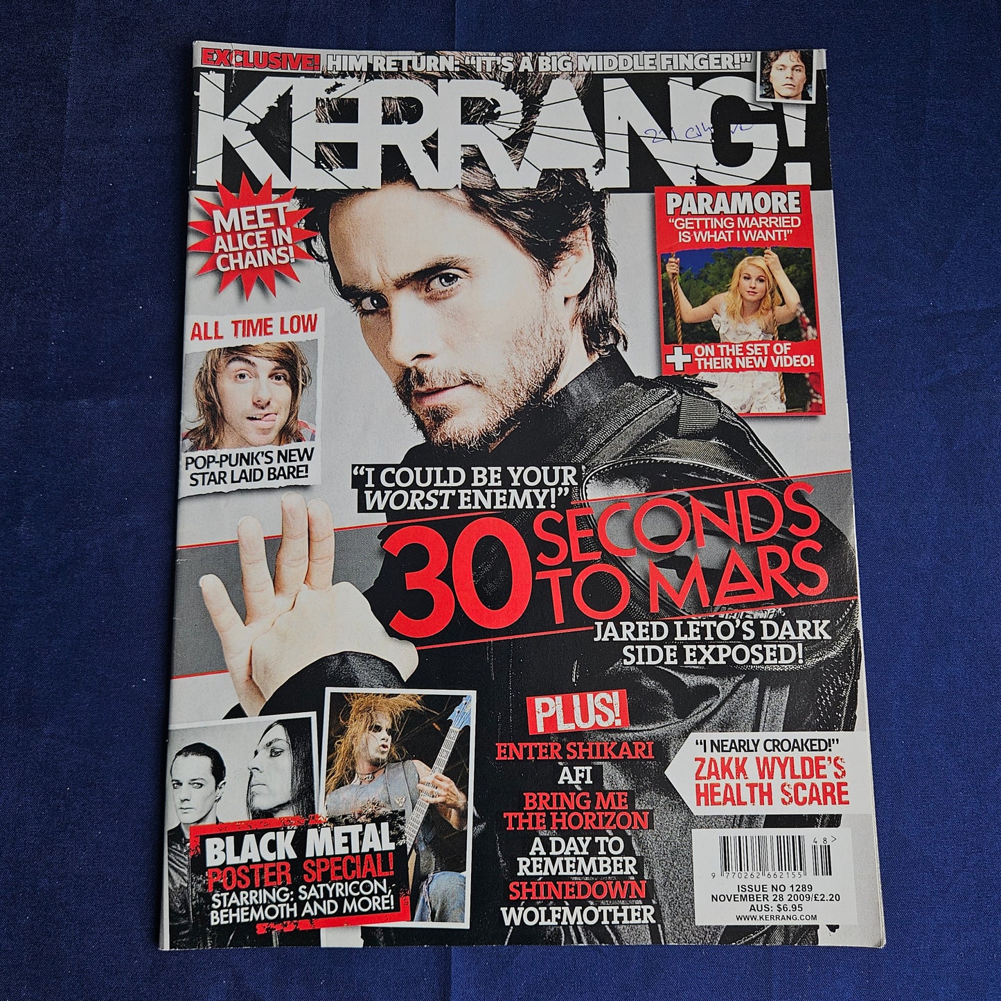 Kerrang Magazine November 28 2009 #1289 (1341) Jared Leto Paramore All Time Low HIM