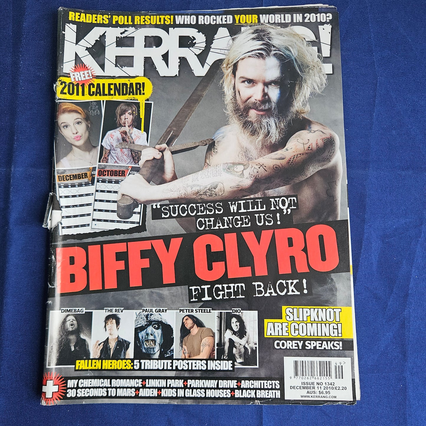 Kerrang Magazine December 11 2010 #1342 (1341) Biffy Clyro Slipknot 30 Seconds