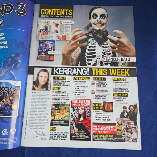 Kerrang Magazine October 30 2010 #1336 (1341) Avenged Sevenfold Stone Sour BMTH