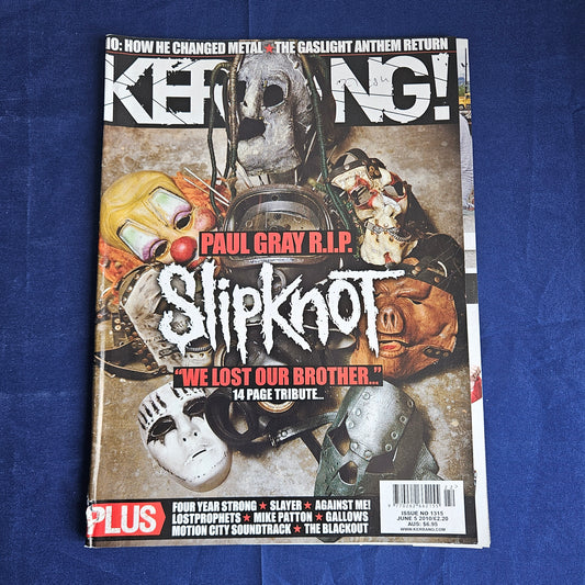 Kerrang Magazine June 5 2010 #1315 (1341) Slipknot Paul Gray Corey Taylor Dio
