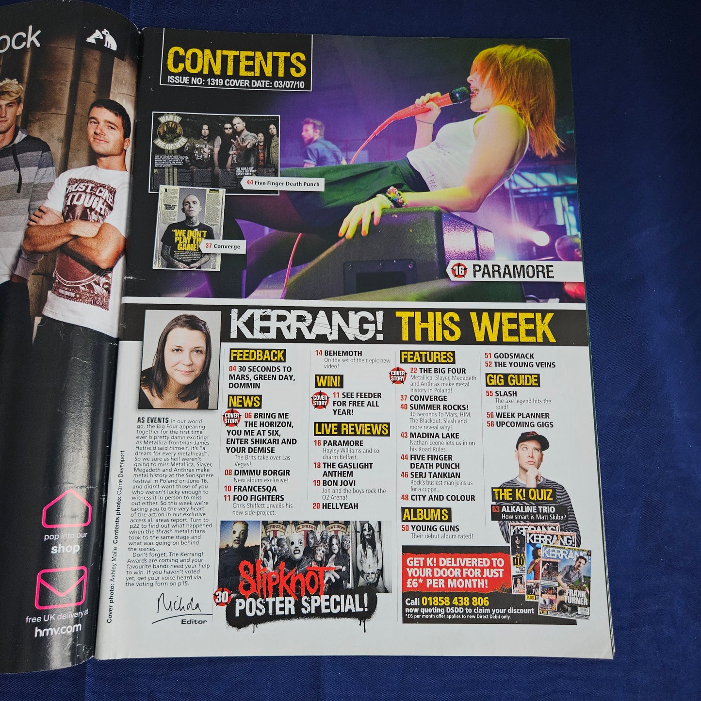 Kerrang Magazine July 3 2010 #1319 (1341) Metallica Megadeth Slayer Slipknot