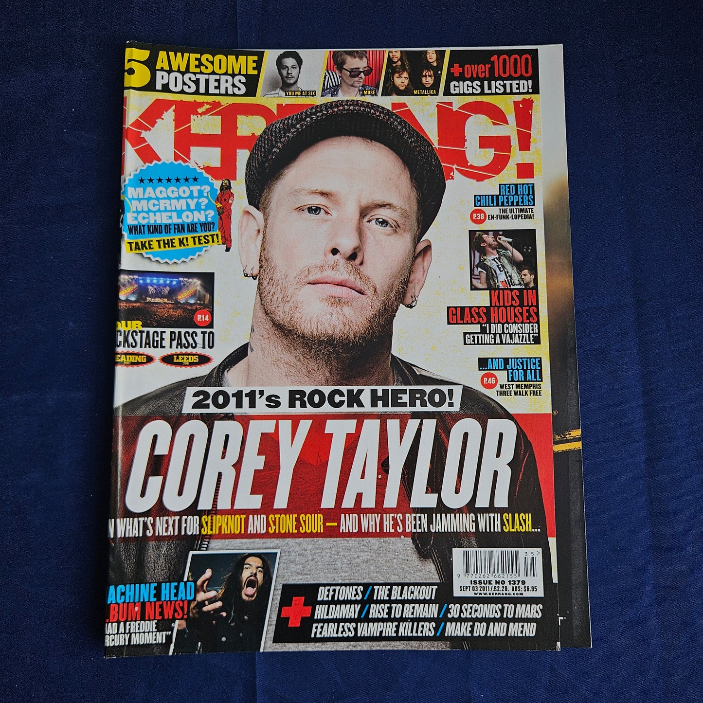 Kerrang Magazine September 3 2011 #1379 (1341) Corey Taylor Slipknot RHCP Machine Head