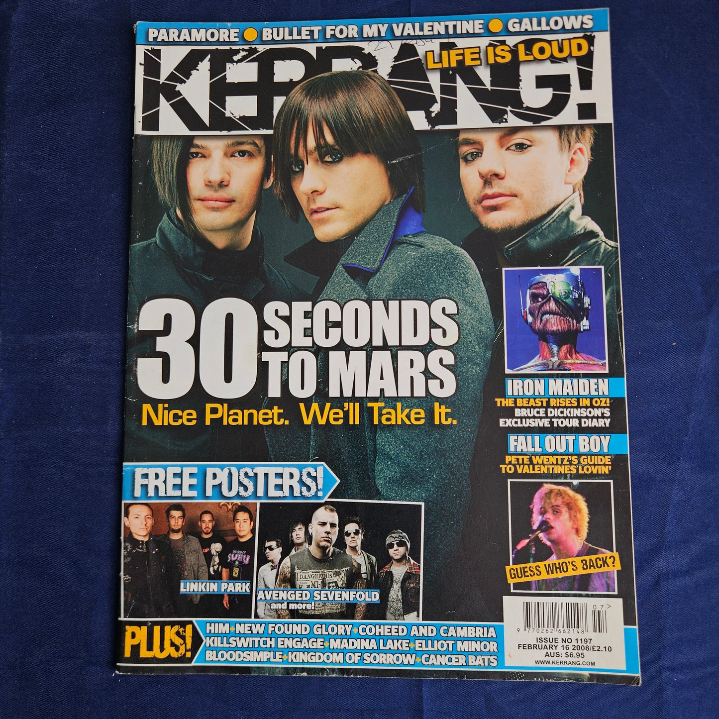 Kerrang Magazine February 16 2008 #1197 (1341) 30 Seconds To Mars Paramore FOB