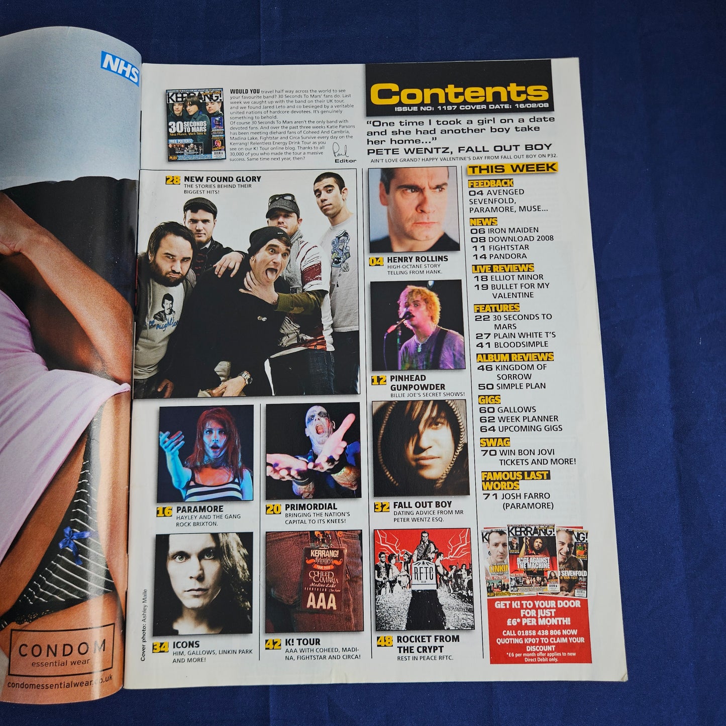 Kerrang Magazine February 16 2008 #1197 (1341) 30 Seconds To Mars Paramore FOB