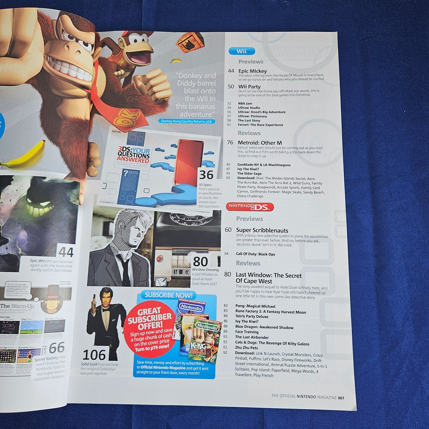 Official Nintendo Magazine Issue 60 October 2010 Donkey Kong Country 3DS GoldenEye
