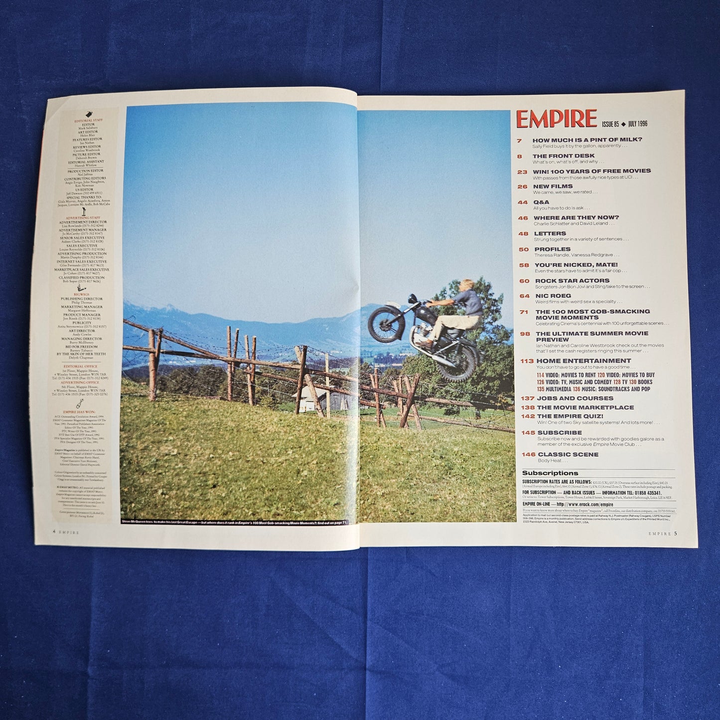 Empire Magazine July 1996 Issue 85 (1345) 100 Movie Moments Marilyn Monroe Jack Nicholson