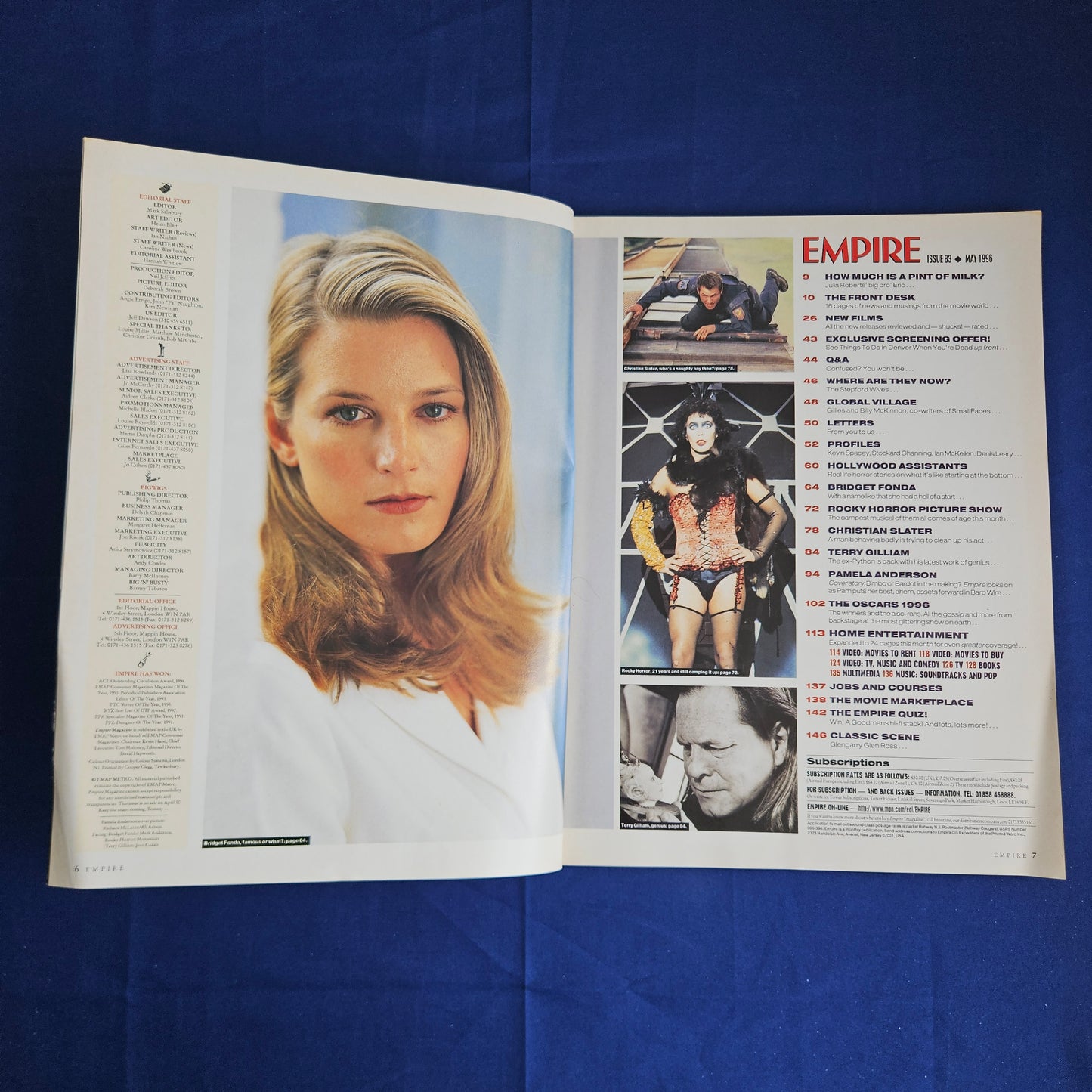 Empire Magazine May 1996 Issue 83 (1345) Pamela Anderson Barb Wire Rocky Horror Oscars
