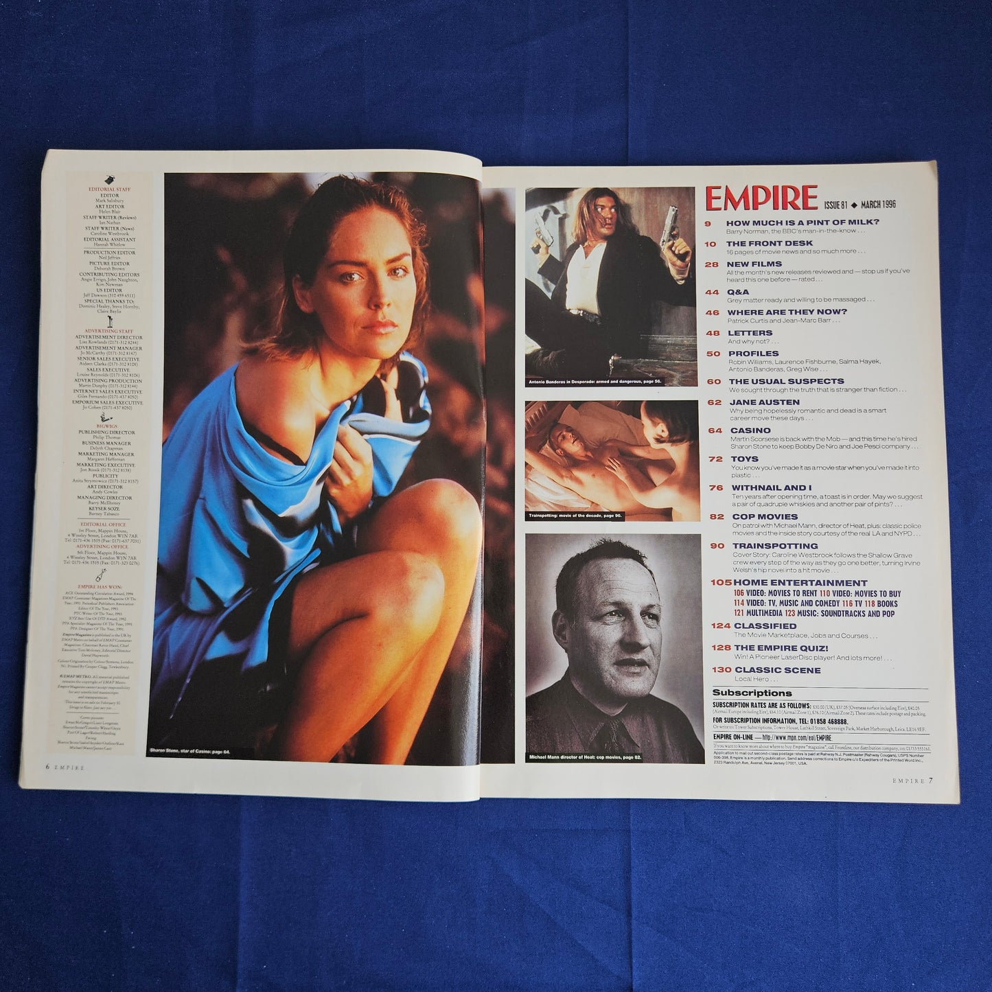 Empire Magazine March 1996 Issue 81 (1345) Trainspotting Ewan McGregor Casino Banderas