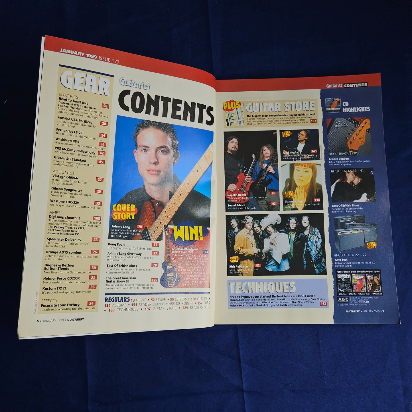 Guitarist Magazine January 1999 #177 (1347) Jonny Lang Black Crowes Vega
