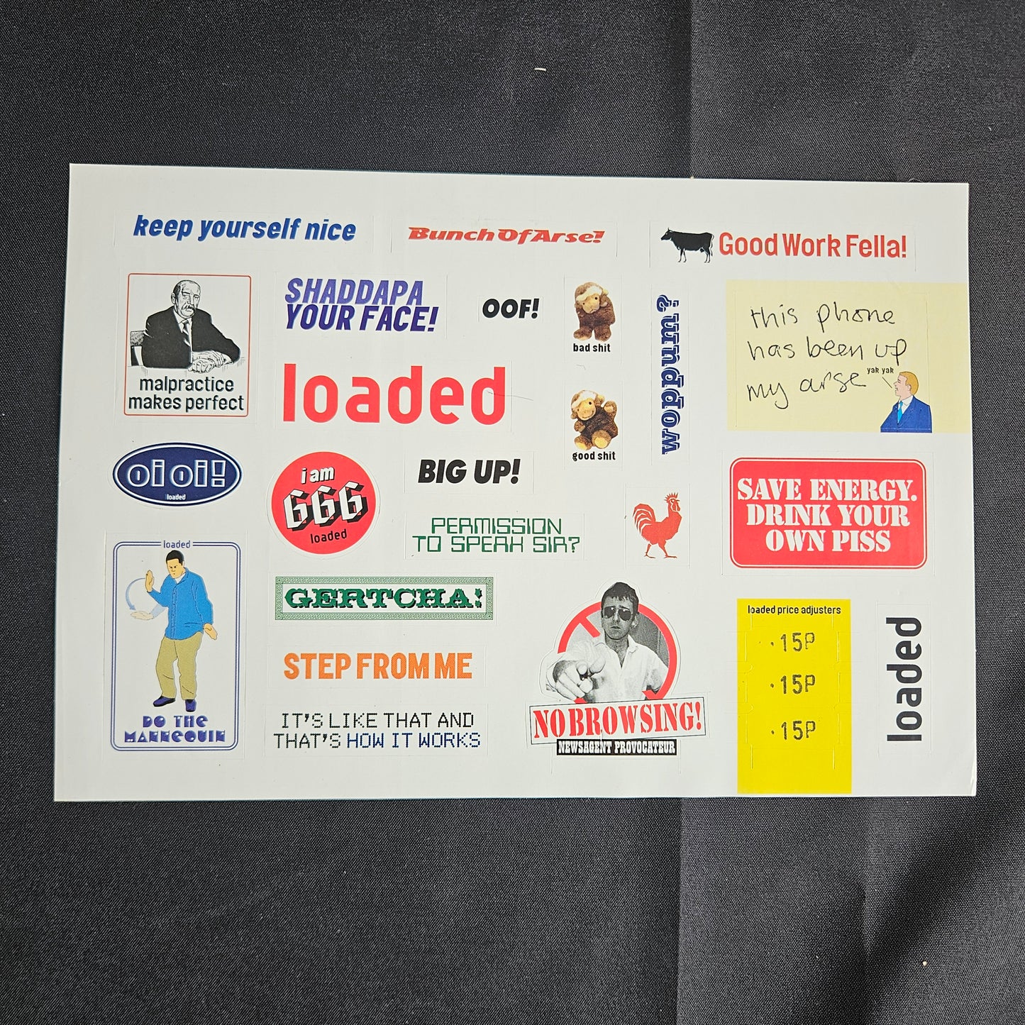 Loaded Magazine Vintage Sticker Sheet (0011) 90s Y2K Lad Mag Pop Culture Promo