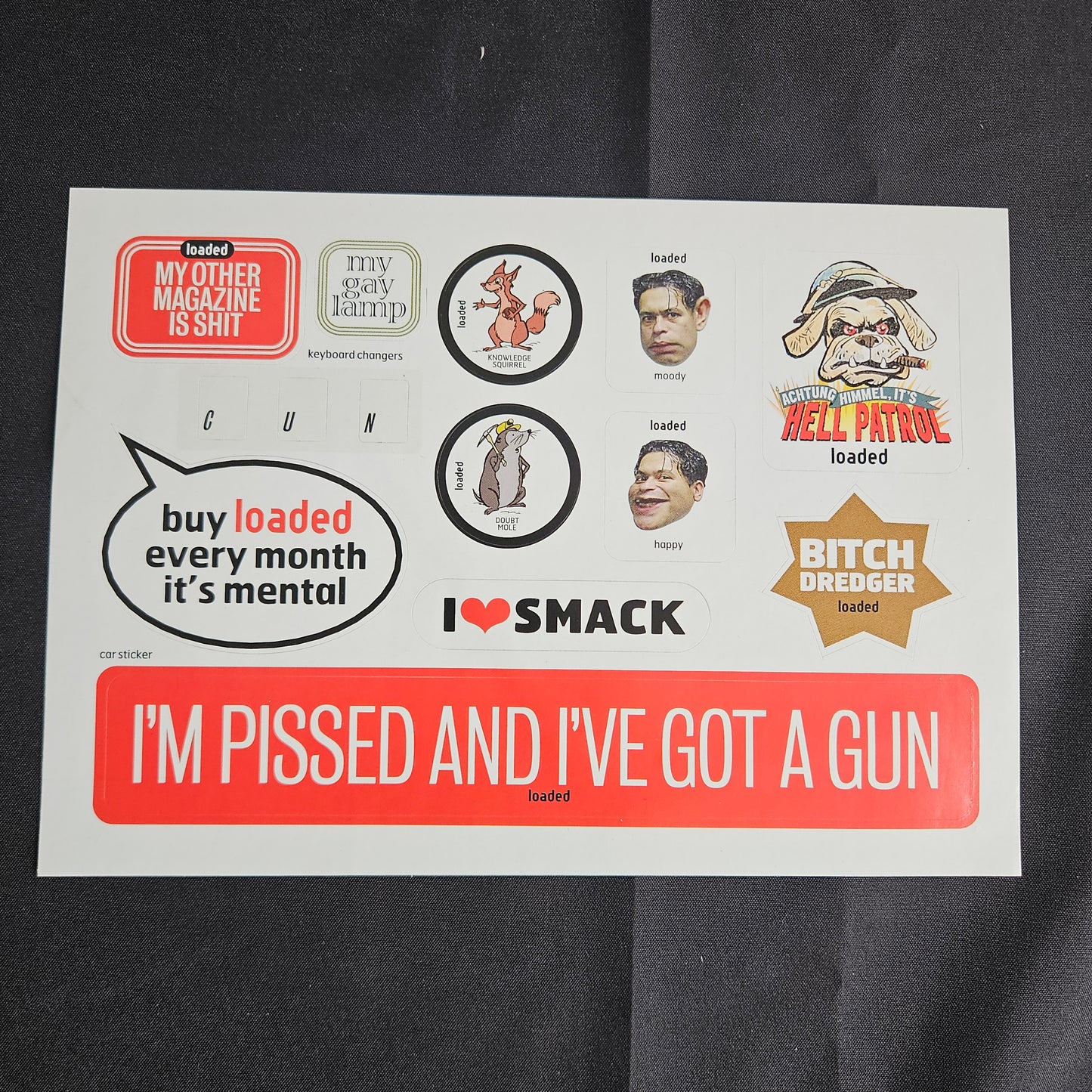 Loaded Magazine Vintage Sticker Sheet (0011) 90s Y2K Lad Mag Pop Culture Promo