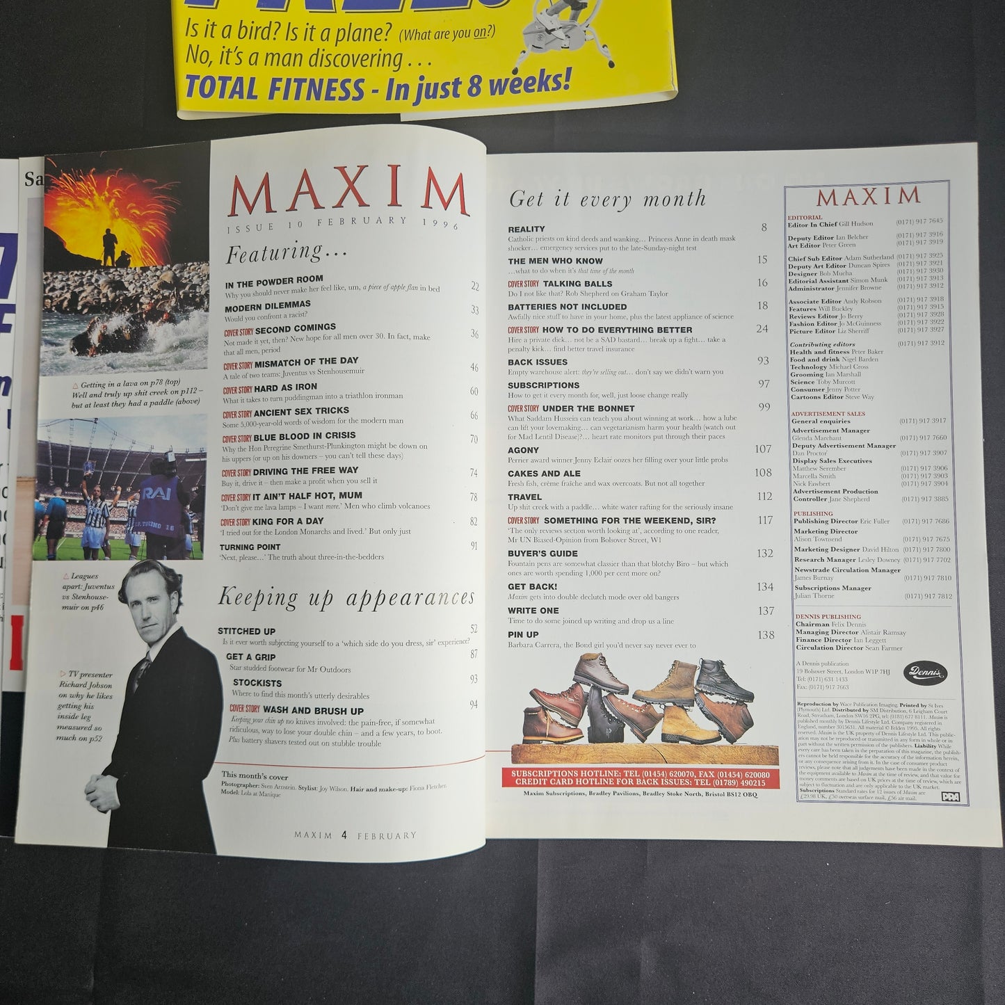 Maxim Magazine February 1996 (1354) Lola + Rare Total Fitness Supplement 90s Y2K