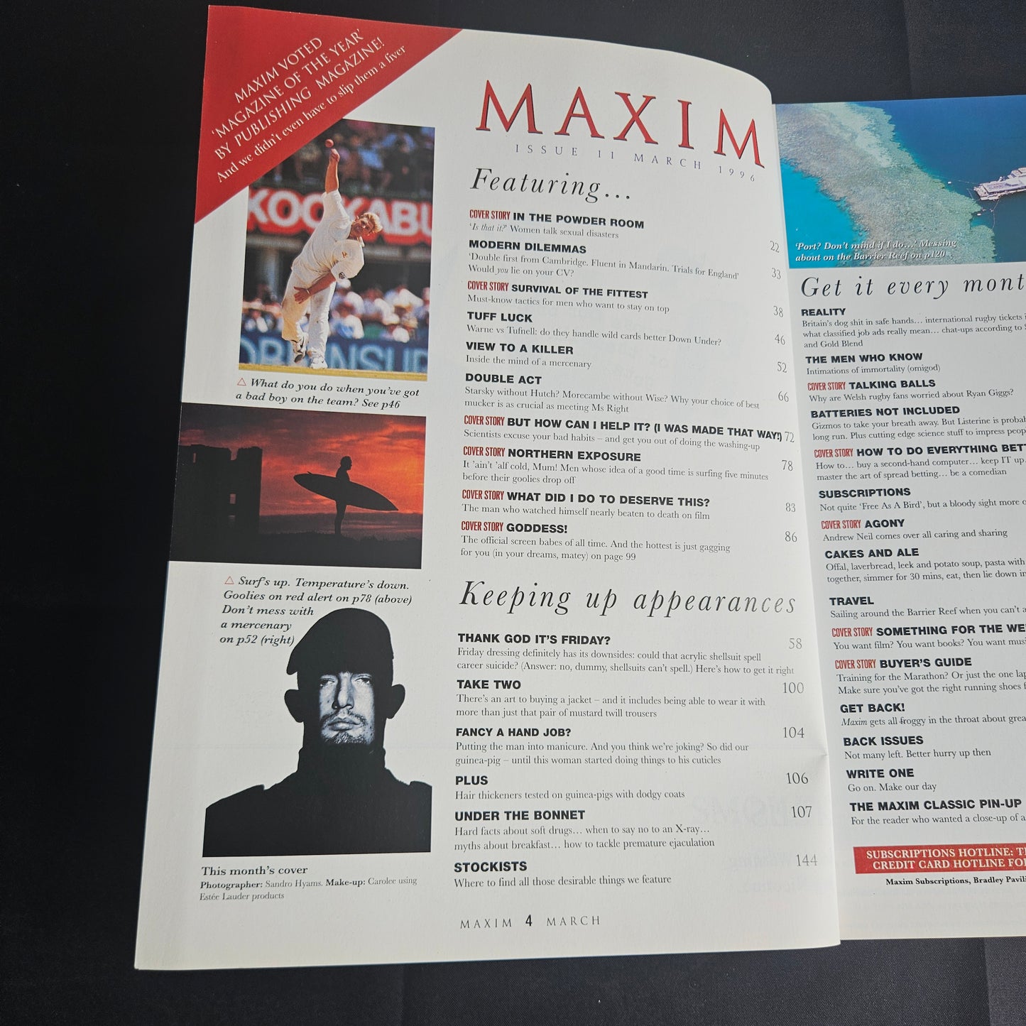 Maxim Magazine March 1996 (1354) Ryan Giggs Andrew Neil Goddess Feature Y2K