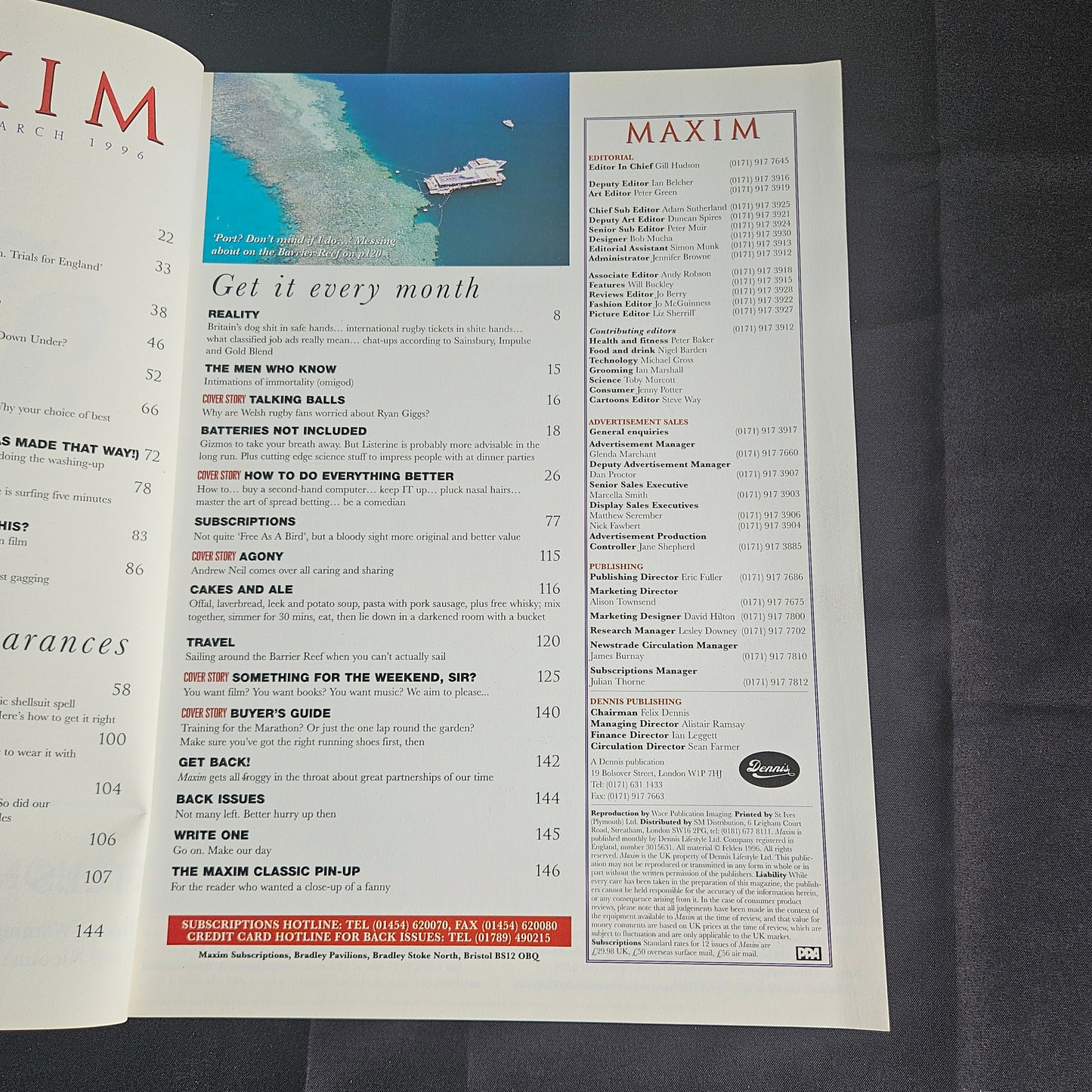 Maxim Magazine March 1996 (1354) Ryan Giggs Andrew Neil Goddess Feature Y2K