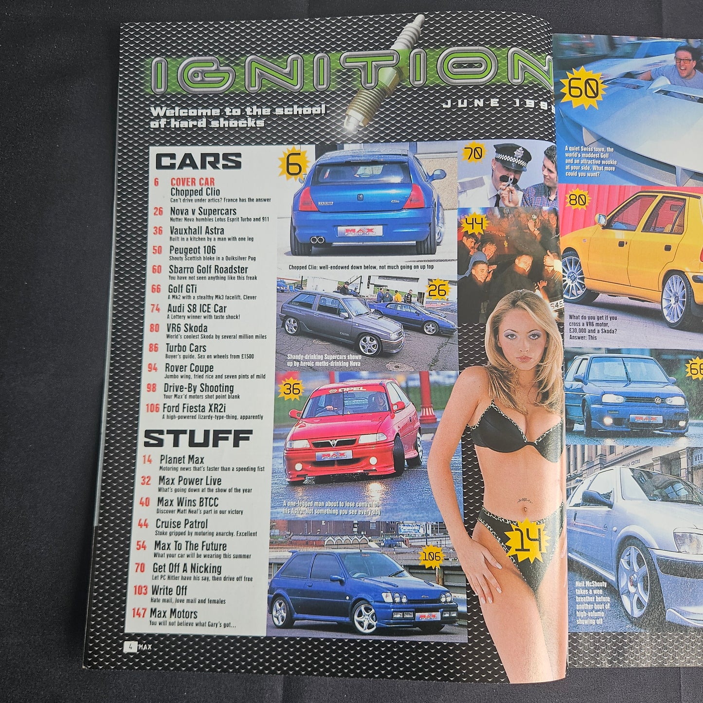 Max Power Magazine June 1999 (1355) Renault Clio VR6 Skoda Vauxhall Nova JDM