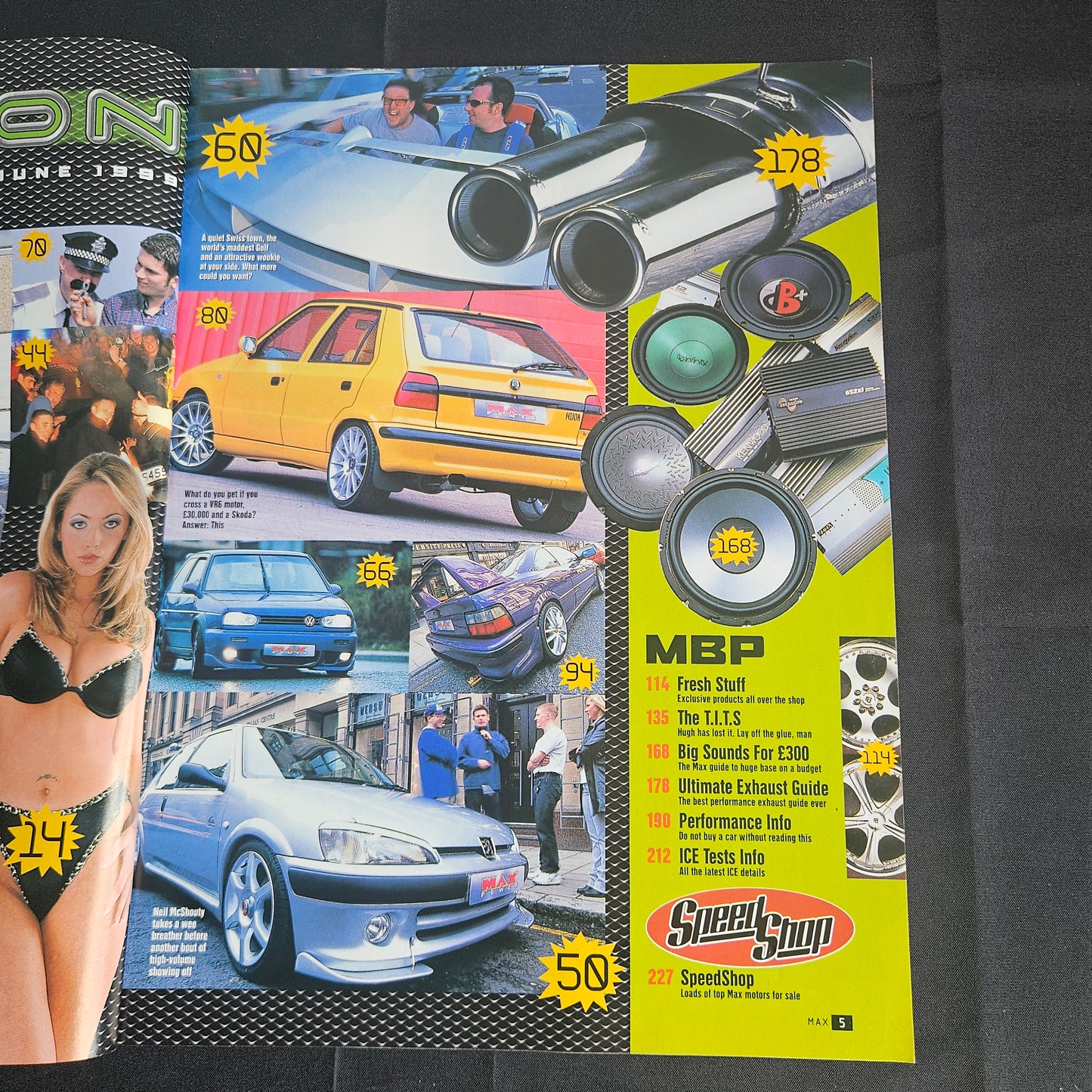 Max Power Magazine June 1999 (1355) Renault Clio VR6 Skoda Vauxhall Nova JDM
