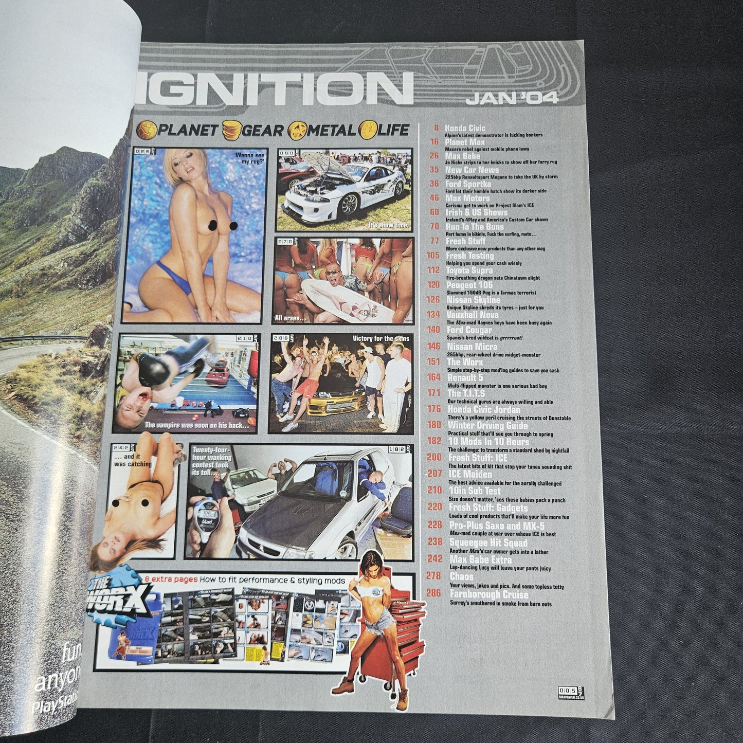 Max Power Magazine January 2004 (1355) Jo Hicks Wings West Civic Supra JDM