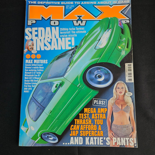 Max Power Magazine July 1999 (1356) Katie Jordan Peugeot Ecosse Sedan Evo IV 90s