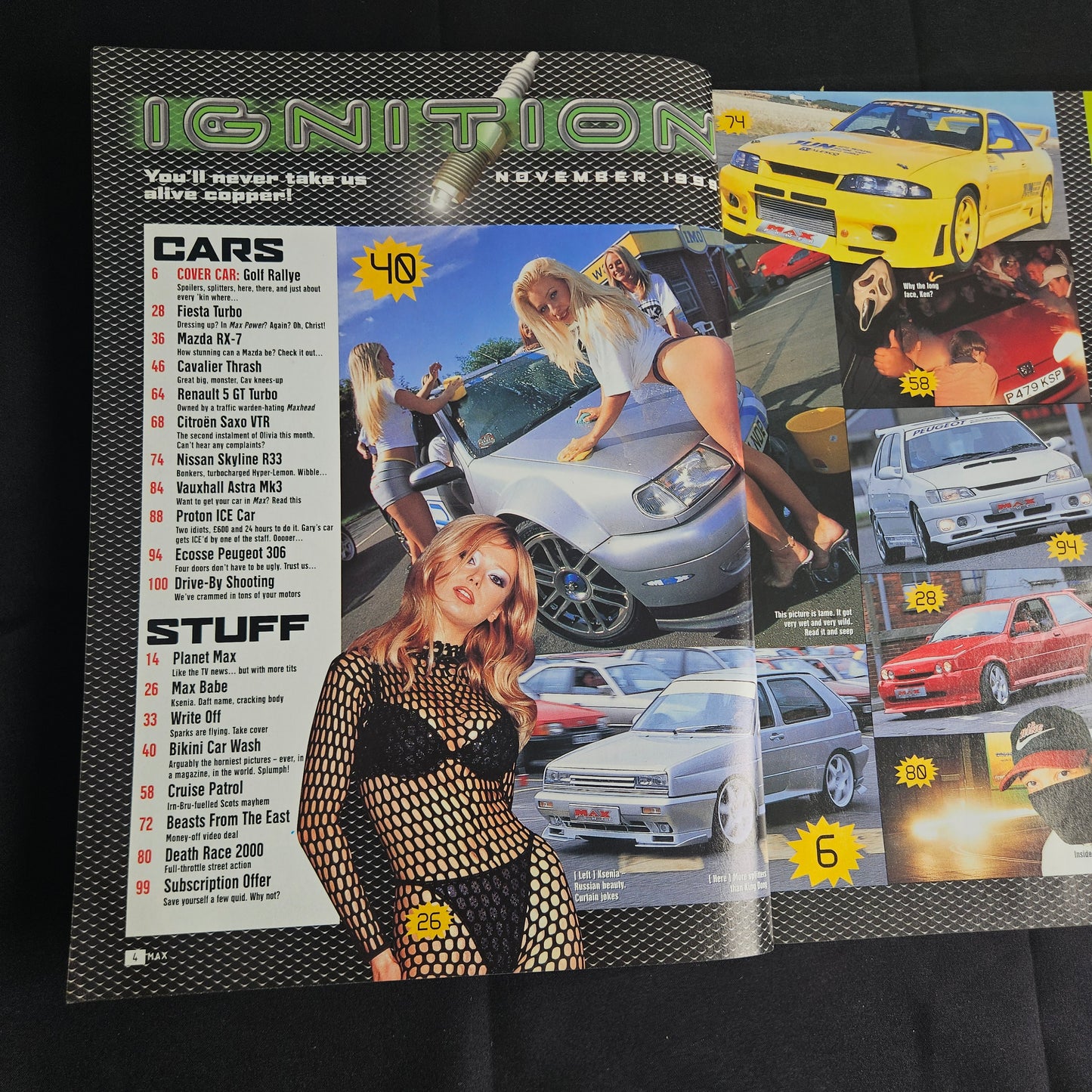 Max Power Magazine November 1999 (1356) VW Golf Rallye Skyline R33 Ksenia JDM
