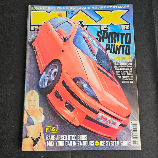 Max Power Magazine December 1999 (1356) Jo Hicks Top Fuel Civic Fiat Punto JDM
