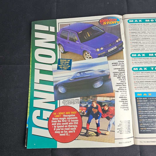 Max Power Magazine May 1994 (1357) ABT Golf VR6 Sierra Cosworth Escort RS Turbo