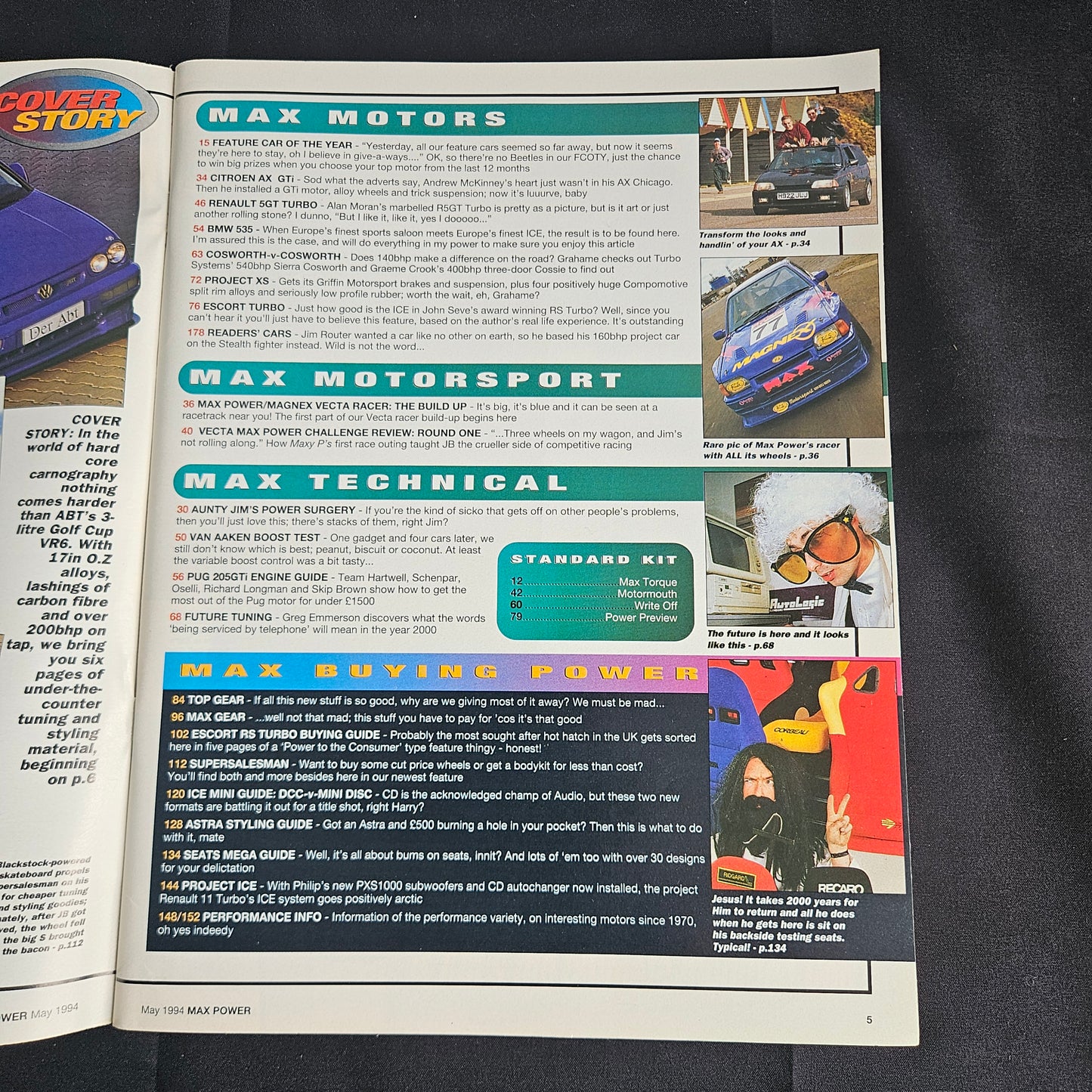Max Power Magazine May 1994 (1357) ABT Golf VR6 Sierra Cosworth Escort RS Turbo