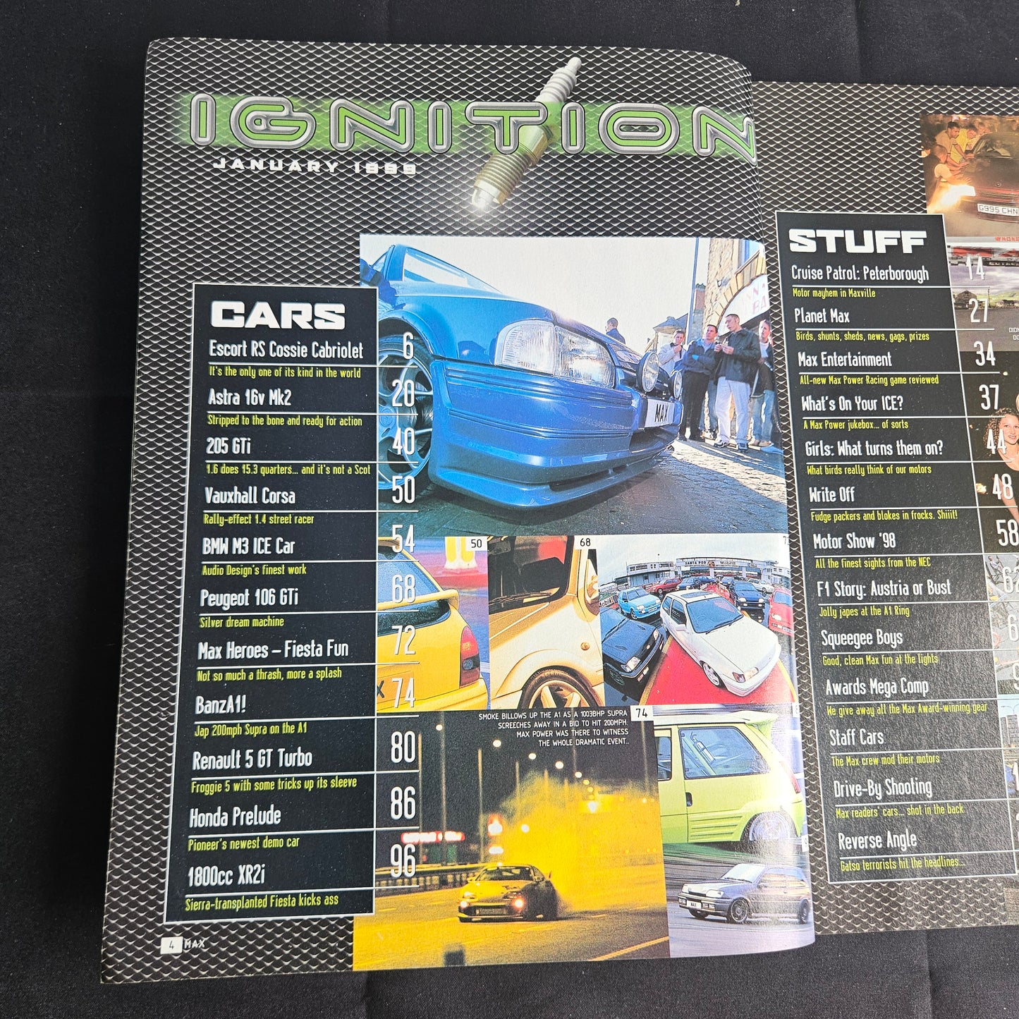 Max Power Magazine January 1999 (1357) Escort RS Cossie Cabriolet Supra JDM