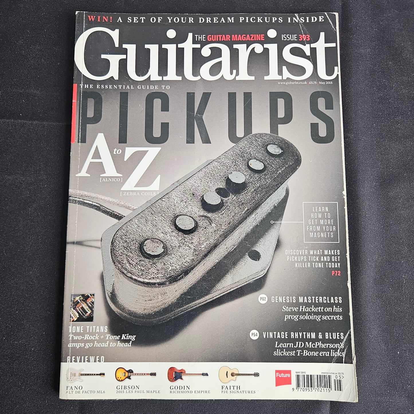 Guitarist Magazine May 2015 #393 (1360) Pickups Steve Hackett Genesis Gibson
