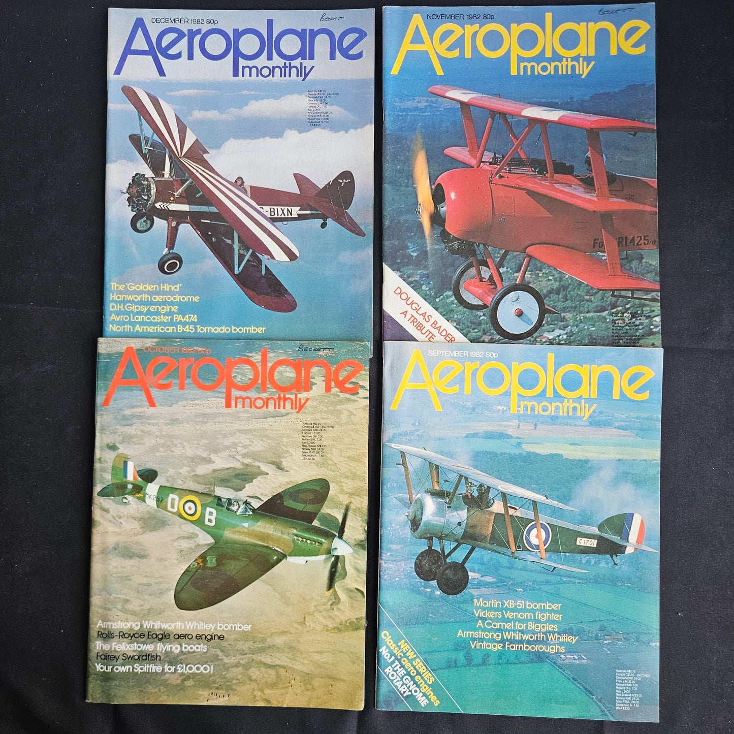 BUNDLE JOBLOT 7x AEROPLANE Monthly Magazines 1982 Aviation History (BJL0141)